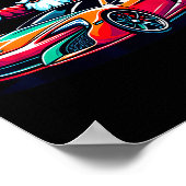 Poster Funny Christmas Santa Claus Driving Srt Car Xmas P (Coin)