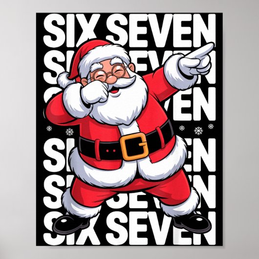 Poster Funny Christmas Santa Dabbing Xmas Dab Six Seven 6 (Devant)