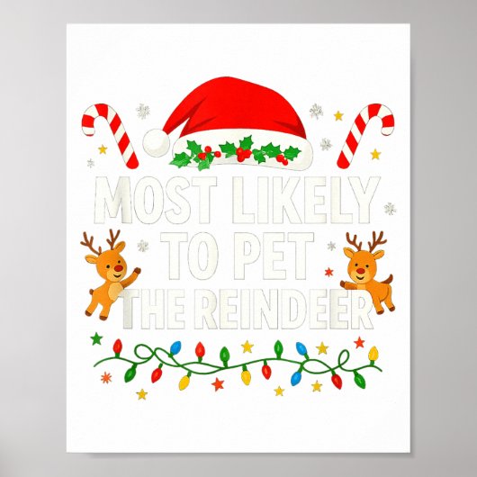 Poster Funny Christmas Saying Reindeer Lover Holiday Ligh (Devant)