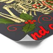 Poster Funny Christmas Skeleton Champagne And Candy Canes (Coin)