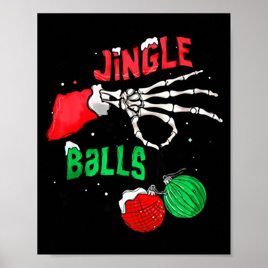 Poster Funny Christmas Skeleton Jingle Funny Xmas Matchin (Devant)