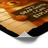 Poster Funny Christmas Squirrel - Cute Squirrel Santa Hat (Coin)