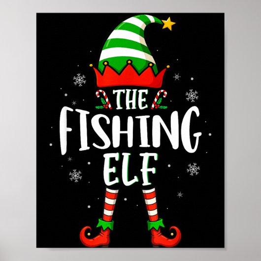 Poster Funny Christmas The Fishing Elf Family Matching Xm (Devant)