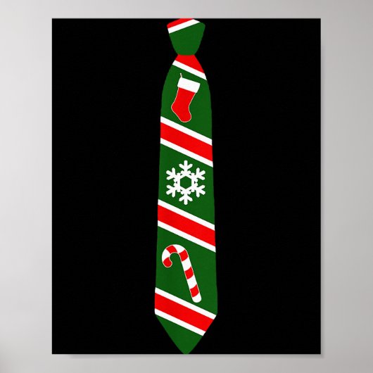 Poster Funny Christmas Tie - Holiday Tuxedo Fun Tee Desig (Devant)