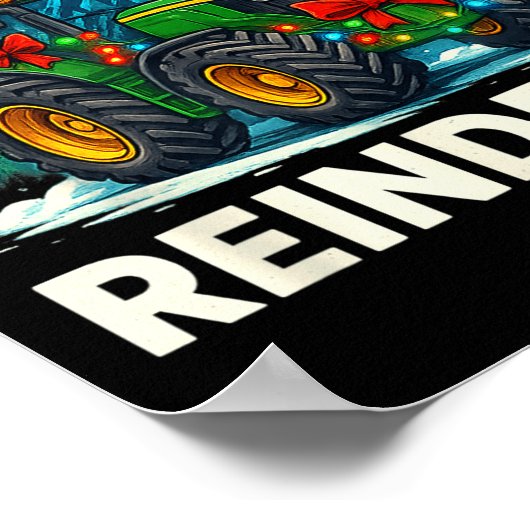 Poster Funny Christmas Tractor Nothing Runs Like A Reinde (Coin)