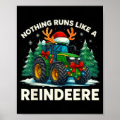 Poster Funny Christmas Tractor Nothing Runs Like A Reinde (Devant)