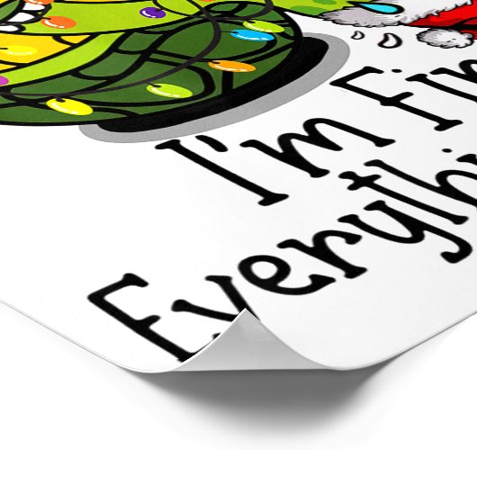 Poster Funny Christmas Turtle It's Fine I'm Fine Everythi (Coin)