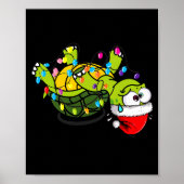 Poster Funny Christmas Turtle It's Fine I'm Fine Everythi (Devant)