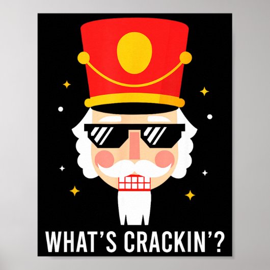Poster Funny Christmas Whats Crackin Nutcracker Men Kids (Devant)