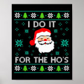 Poster Funny Christmas Xmas Inappropriate Santa I Do It F (Devant)