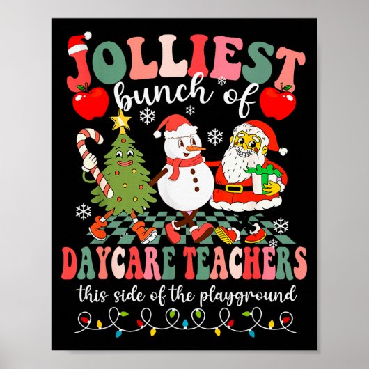 Poster Funny Christmas Xmas Jolliest Bunch Of Daycare Tea (Devant)