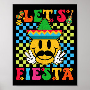 Poster Funny Cinco De Mayo À damiers Fêtons le sourire M