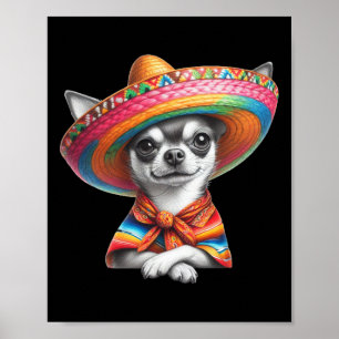 Poster Funny Cinco De Mayo Chihuahua Amoureux des chiens