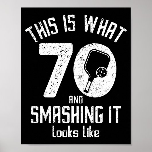 Poster Funny Ckleball 70th Birthday 70 Years Old Love Ckl (Devant)