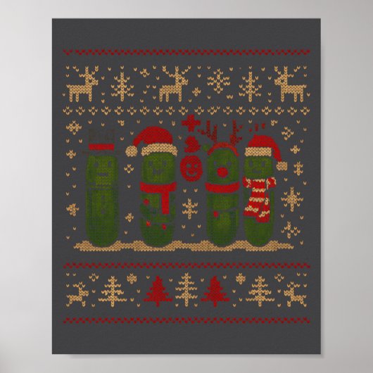 Poster Funny Ckles Christmas Lights Santa Hat Xmas Ugly S (Devant)