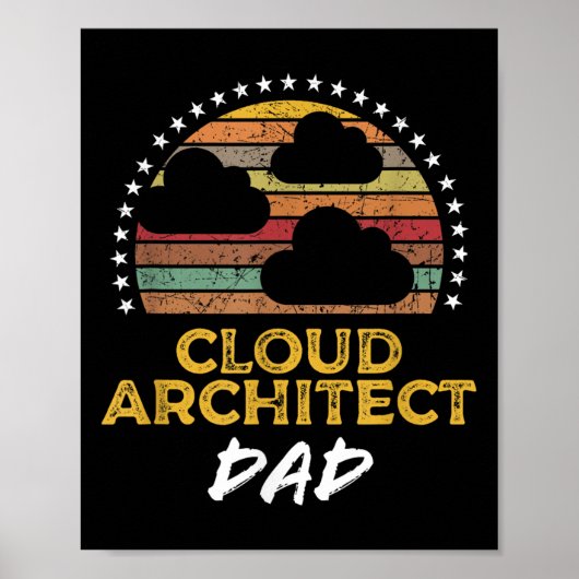 Poster Funny Cloud Architect Papa, Data Center Tech Citat (Devant)