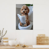 Poster Funny Cockapoo Bathroom Print, Toilet Newspaper (Cuisine)