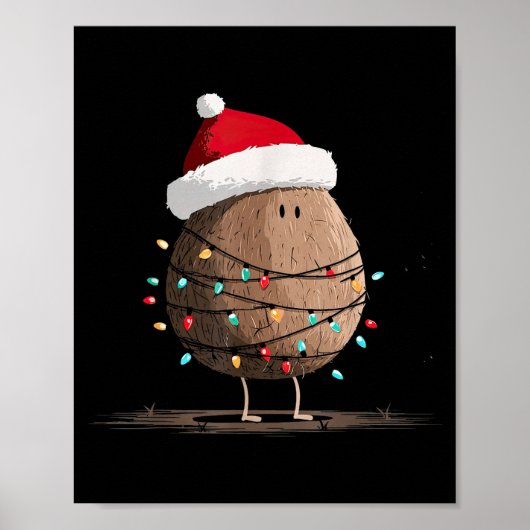 Poster Funny Coconut Christmas Graphics Lights Lover  (Devant)