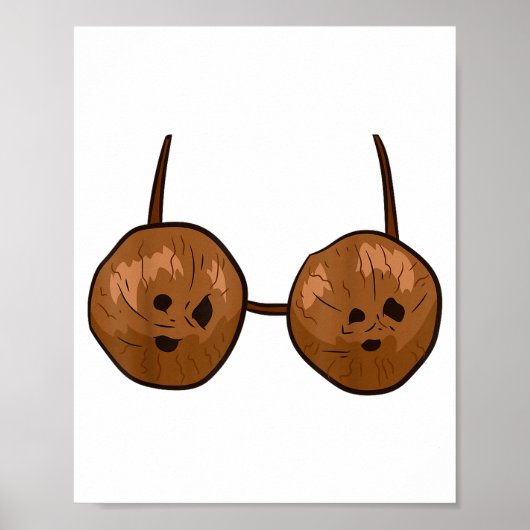 Poster Funny Coconut Summer Coconuts Bra Funny Halloween  (Devant)