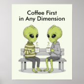 Poster Funny Coffee and Aliens (Devant)