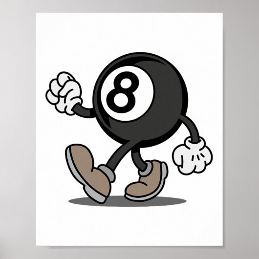Poster Funny Comic Snooker Billard Player 8-ll (Devant)
