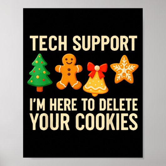 Poster Funny Cookies Christmas Gingerbread Tech Suprt Men (Devant)