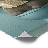 Poster Funny Cool Cat Bathroom Trendy Wall Art  (Coin)