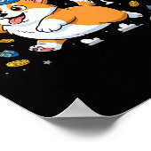 Poster Funny Corgi Dreidel Menorah Hanukkah Kids Womens M (Coin)