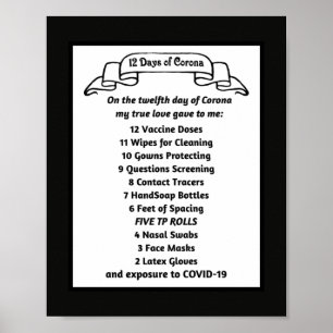 Poster Funny Corona Gift Song: Twelve Days of Corona