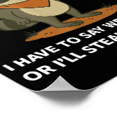 Poster Funny Cowboy Raccoon Saying Weird Stuff Meme Humor (Coin)