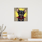 Poster Funny Crazy Chihuahua (Cuisine)