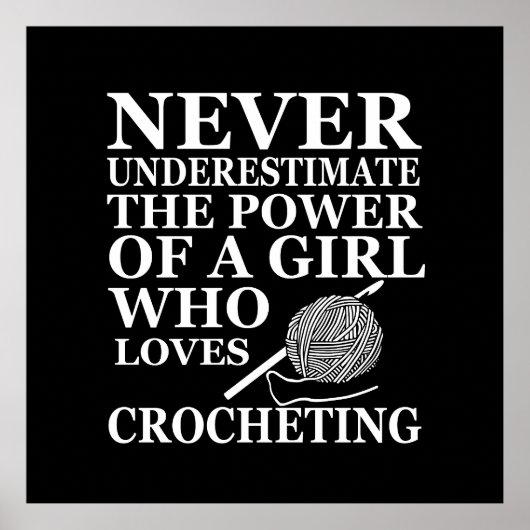 Poster Funny crochet citation crocheters cadeau (Devant)