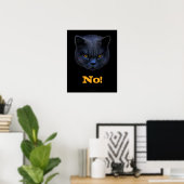 Poster Funny Cross Cat dit Non (Bureau à domicile)