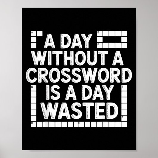Poster Funny Crossword Puzzle Word Game Nerd  (Devant)