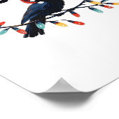 Poster Funny Crow Christmas Classic Retro Design (Coin)