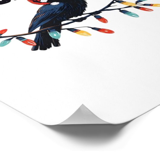 Poster Funny Crow Christmas Classic Retro Design (Coin)