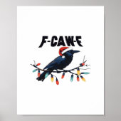 Poster Funny Crow Christmas Classic Retro Design (Devant)