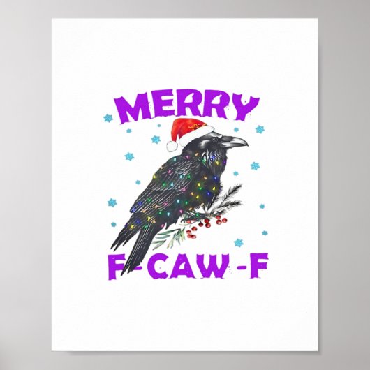 Poster Funny Crow Christmas Classic Vintage Style (Devant)