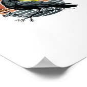 Poster Funny Crow F-Caw-F Retro Sunset Adult Design Tri-B (Coin)