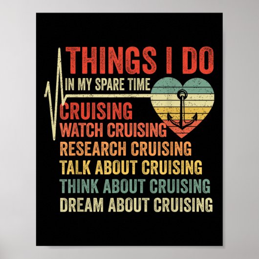 Poster Funny Cruise Heartbeat Things I Do In My Spare Tim (Devant)