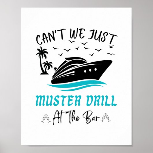 Poster Funny Cruise Muster Drill Drinking Design  (Devant)
