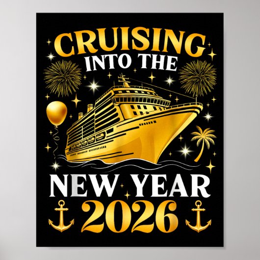 Poster Funny Cruising Into 2026 New Year Matching Family  (Devant)