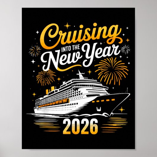 Poster Funny Cruising Into 2026 New Year Matching Family  (Devant)
