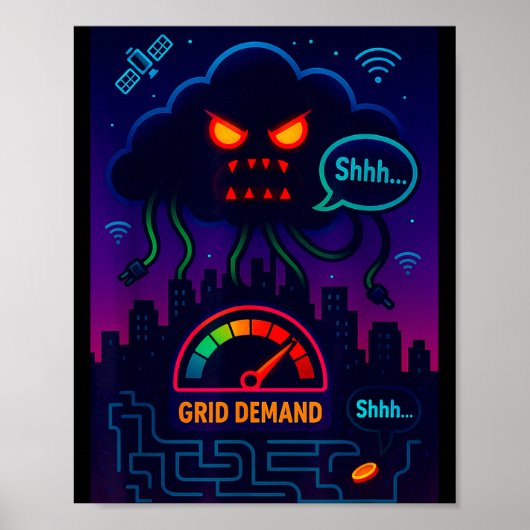 Poster Funny Crypto Energy Environmental Satire Gift (Devant)