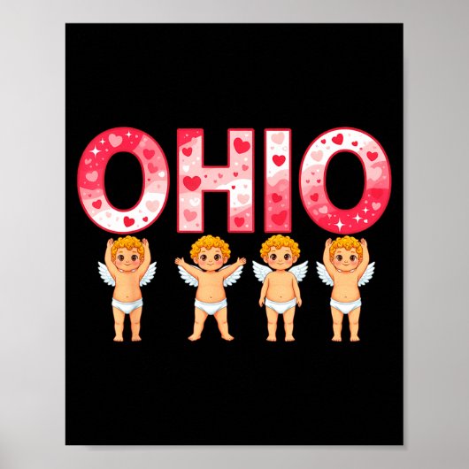 Poster Funny Cud Ohio Midwestern Party O-h-i-o In Valenti (Devant)