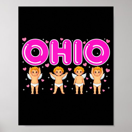Poster Funny Cud Ohio Midwestern Party O-h-i-o In Valenti (Devant)