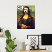 Poster Funny Custom Mona Lisa Face dans Trou photo (Bureau à domicile)