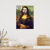 Poster Funny Custom Mona Lisa Face dans Trou photo (Cuisine)