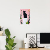Poster Funny Cute Black cat (Bureau à domicile)