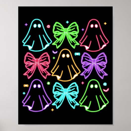 Poster Funny Cute Boo Ghost Soky Season Glow In Halloween (Devant)
